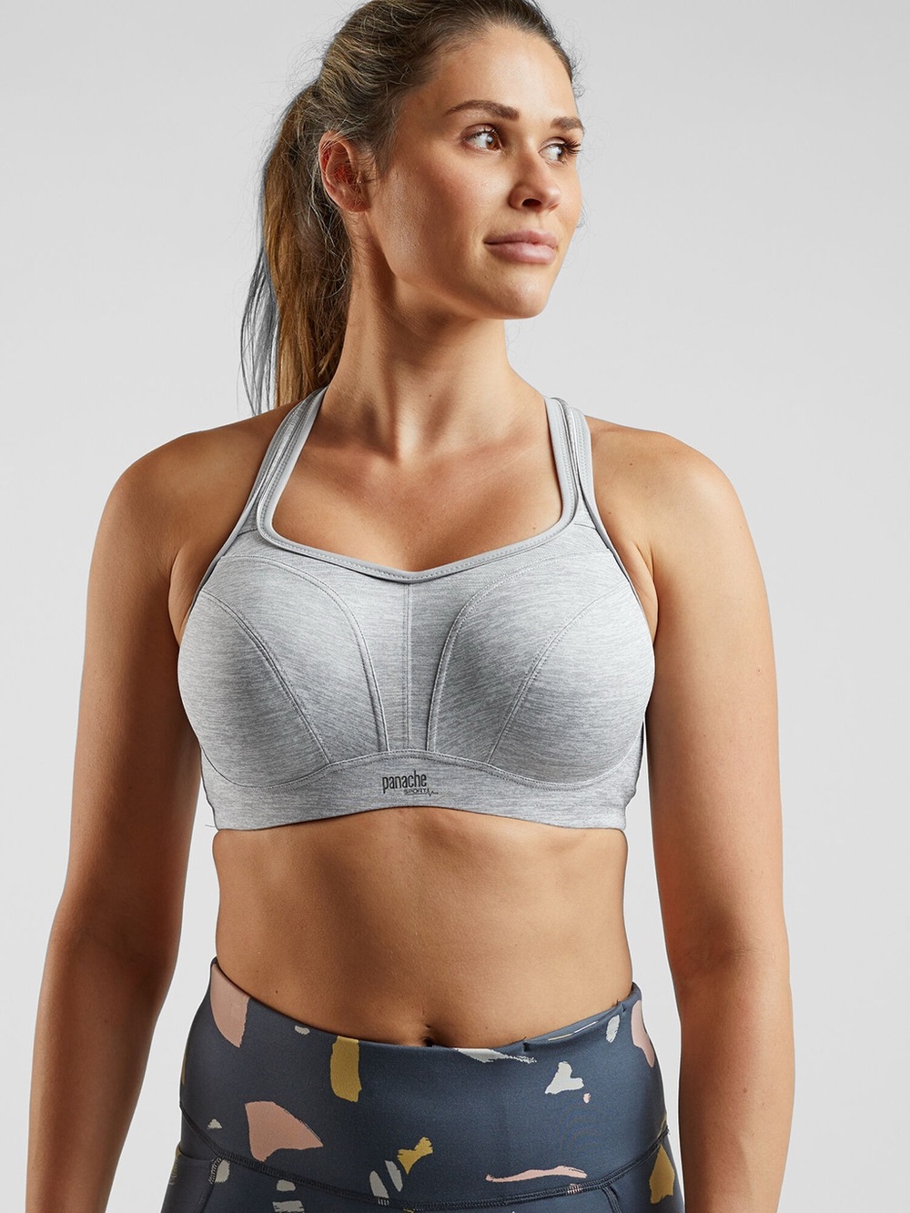 Panache Women's Power Underwire High Impact Sports Bra in Grey Marl. 30K